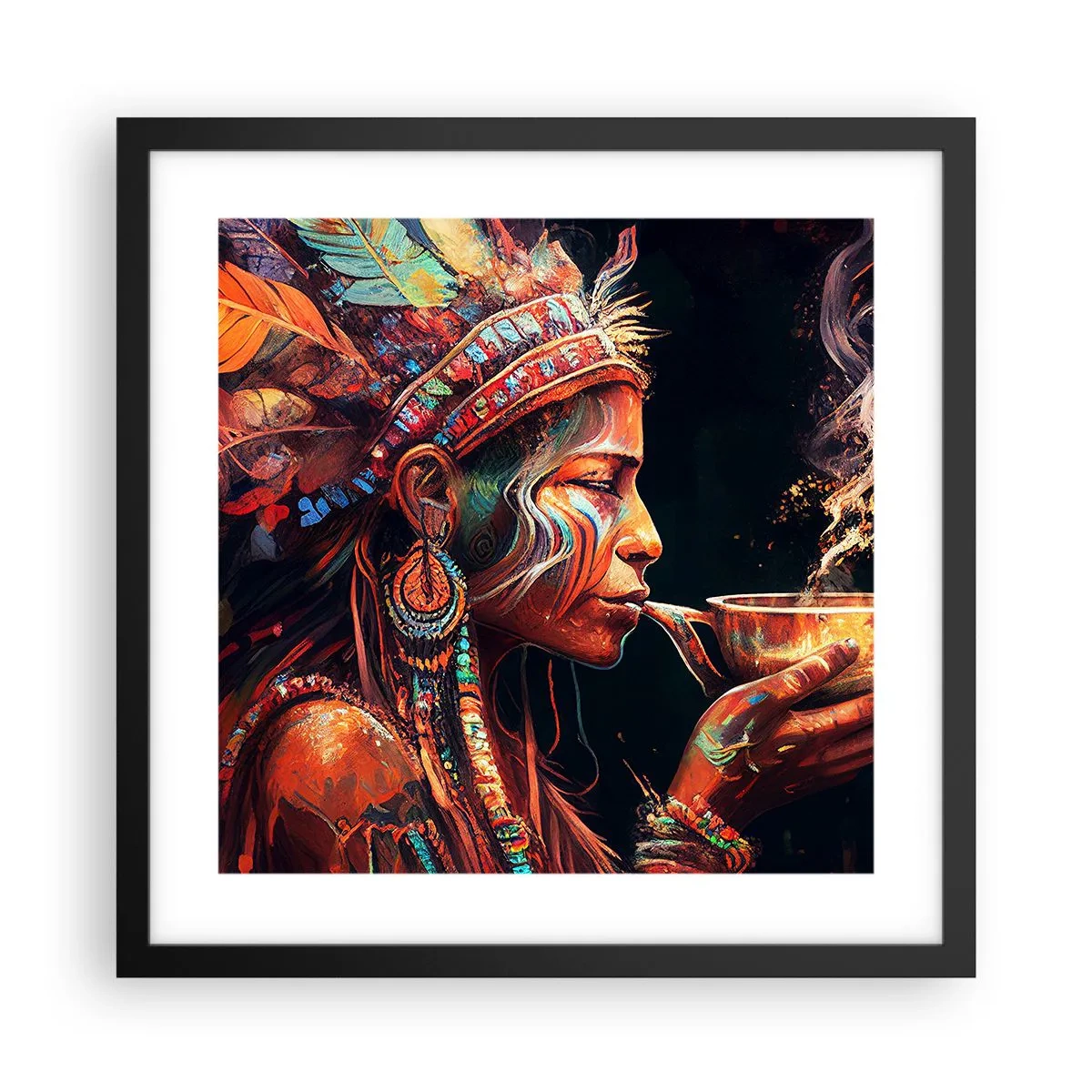 Póster en marco negro - Un ritual mágico - 40x40 cm