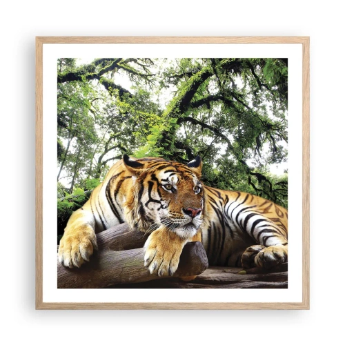 Póster en marco roble claro - Atentamente - 60x60 cm