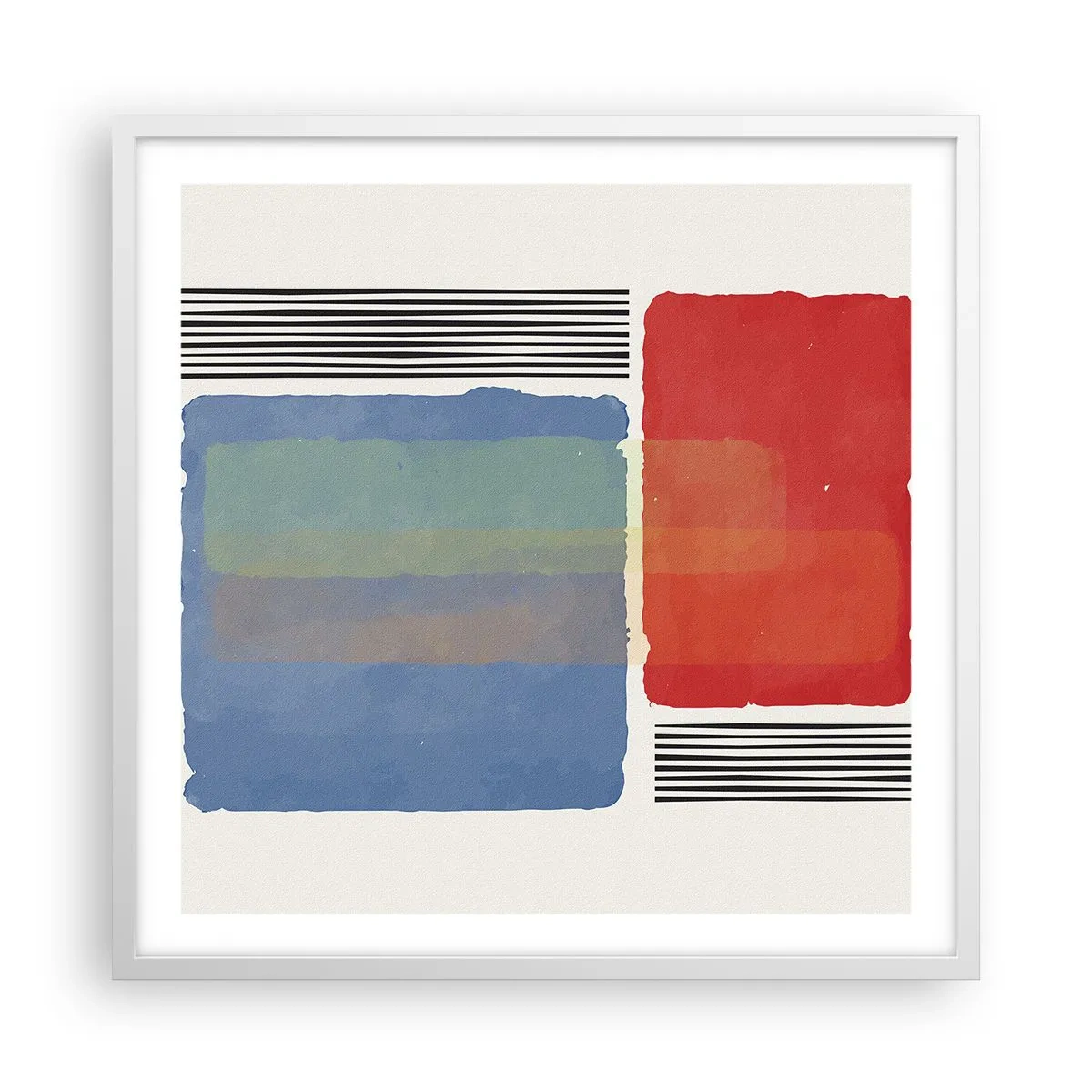 Póster en marco blanco - Espíritu y alma de la geometría - 60x60 cm