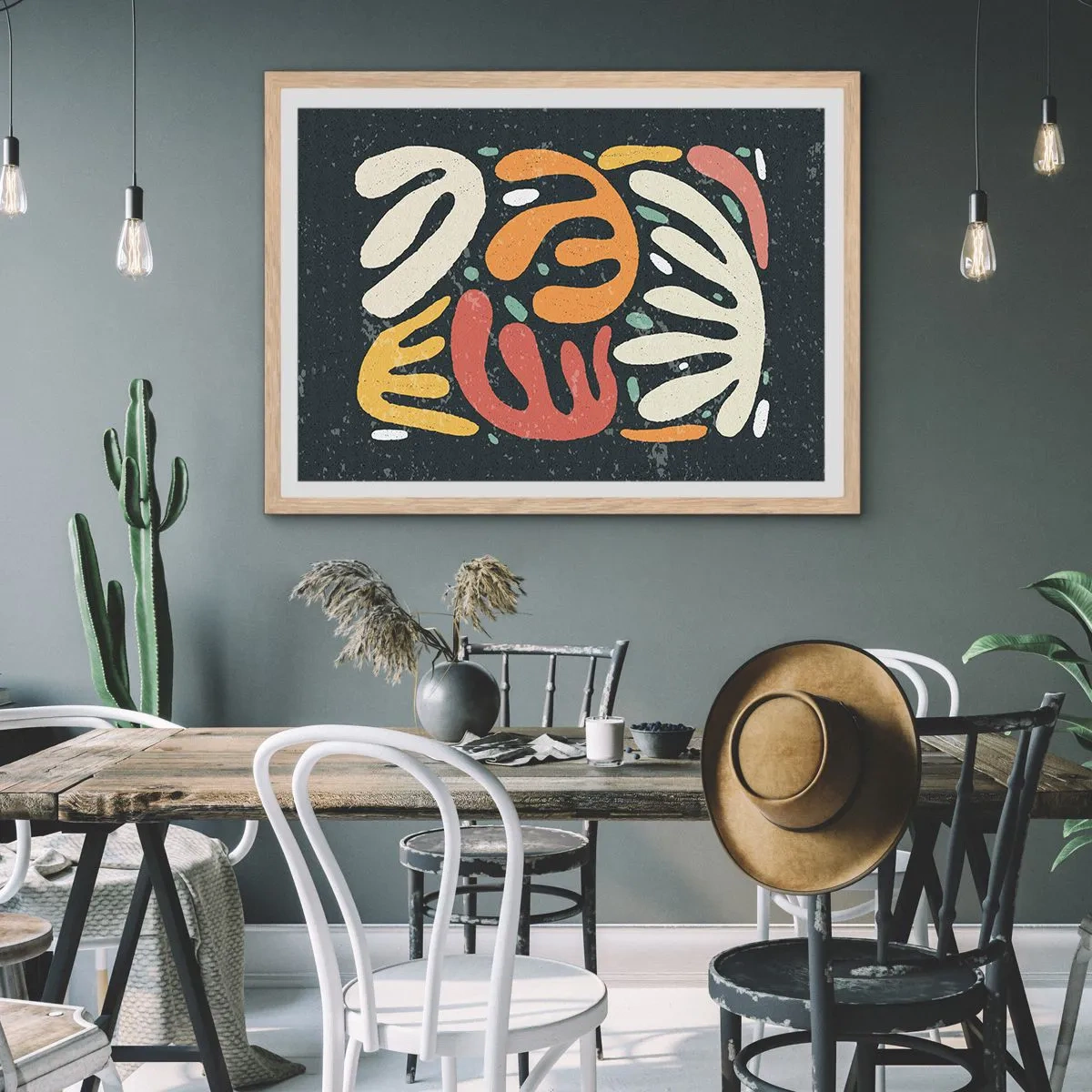 Póster en marco roble claro - Composición - Estoy a punto de atraparte - 40x30 cm