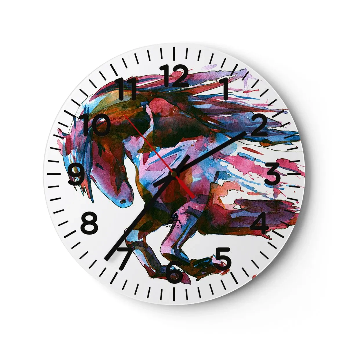 Reloj de pared - Reloj de vidrio - En éxtasis - 40x40 cm