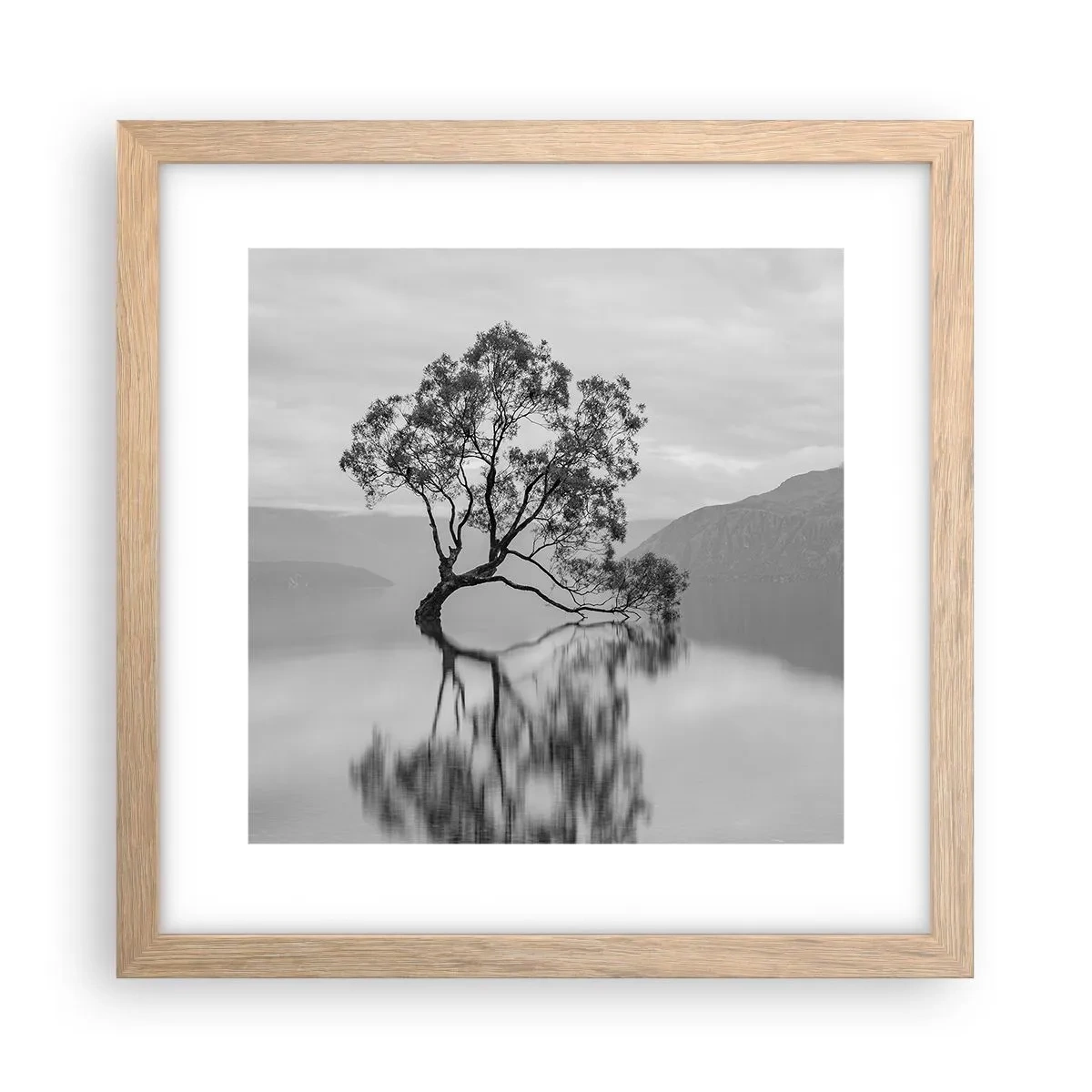 Póster en marco roble claro - Existe tal lugar en el mundo - 30x30 cm