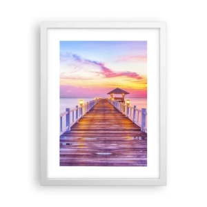 Póster en marco blanco - El silencio lila-dorado de la tarde - 30x40 cm