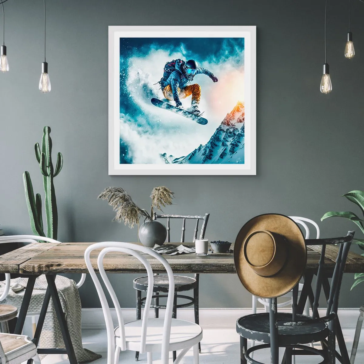 Póster en marco blanco - Emociones extremas - 50x50 cm