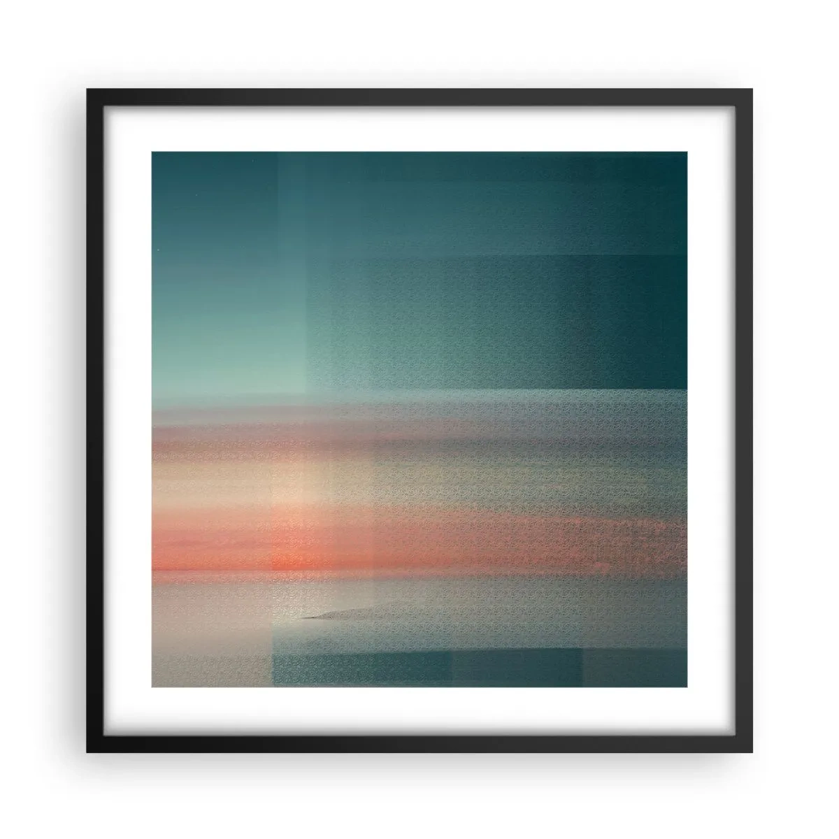 Póster en marco negro - Abstracción: ondas de luz - 50x50 cm