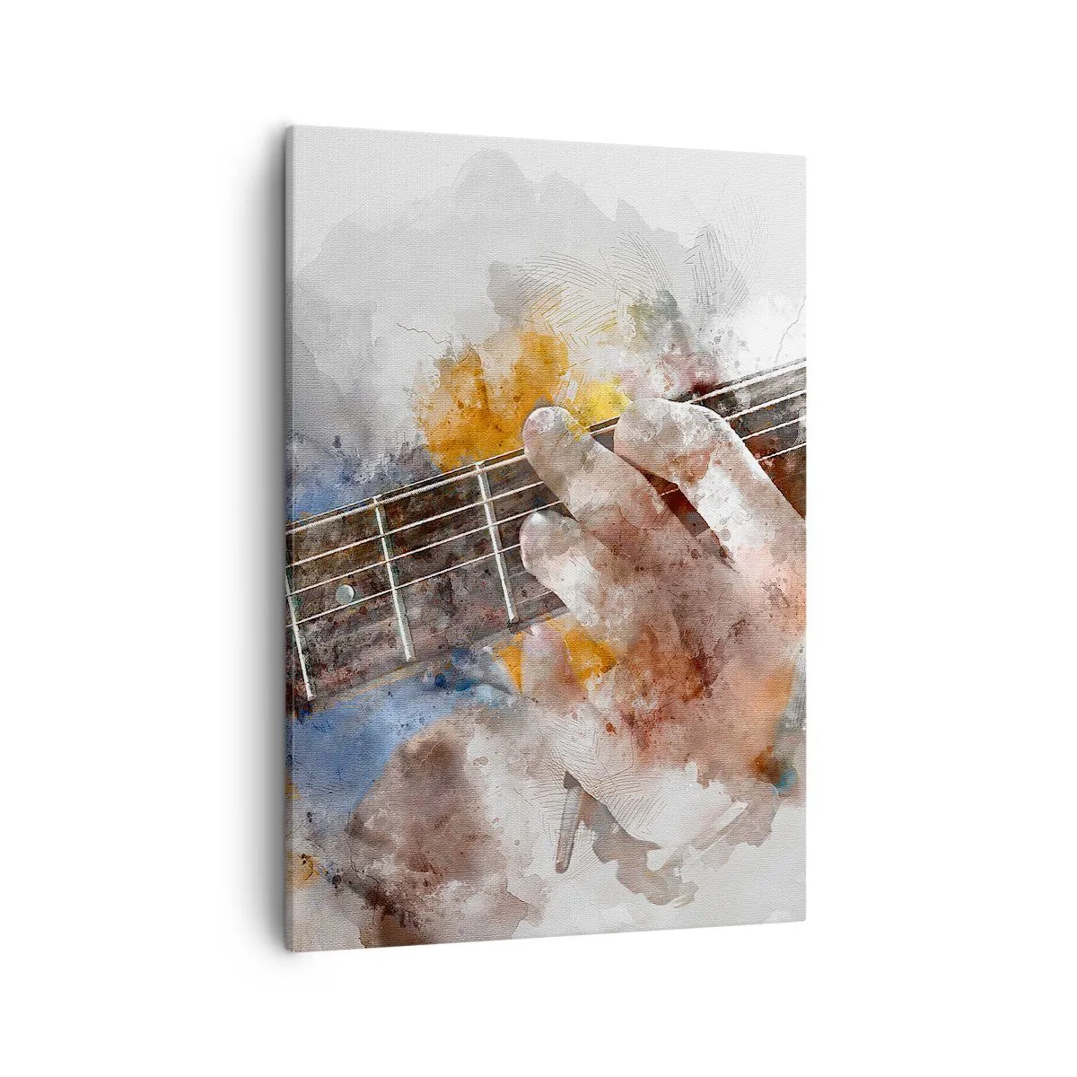 Cuadro sobre lienzo - Impresión de Imagen - Imagen abstracta de una mano tocando la guitarra. - 50x70cm - Poesía entre las cuerdas - Decoración de pared moderna para salón y dormitorio ARTTOR