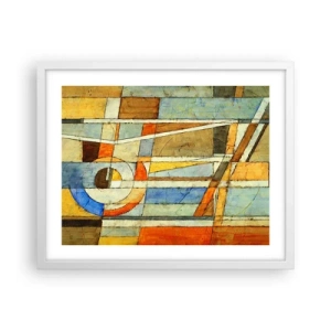 Póster en marco blanco - Cubismo en una obra - 50x40 cm