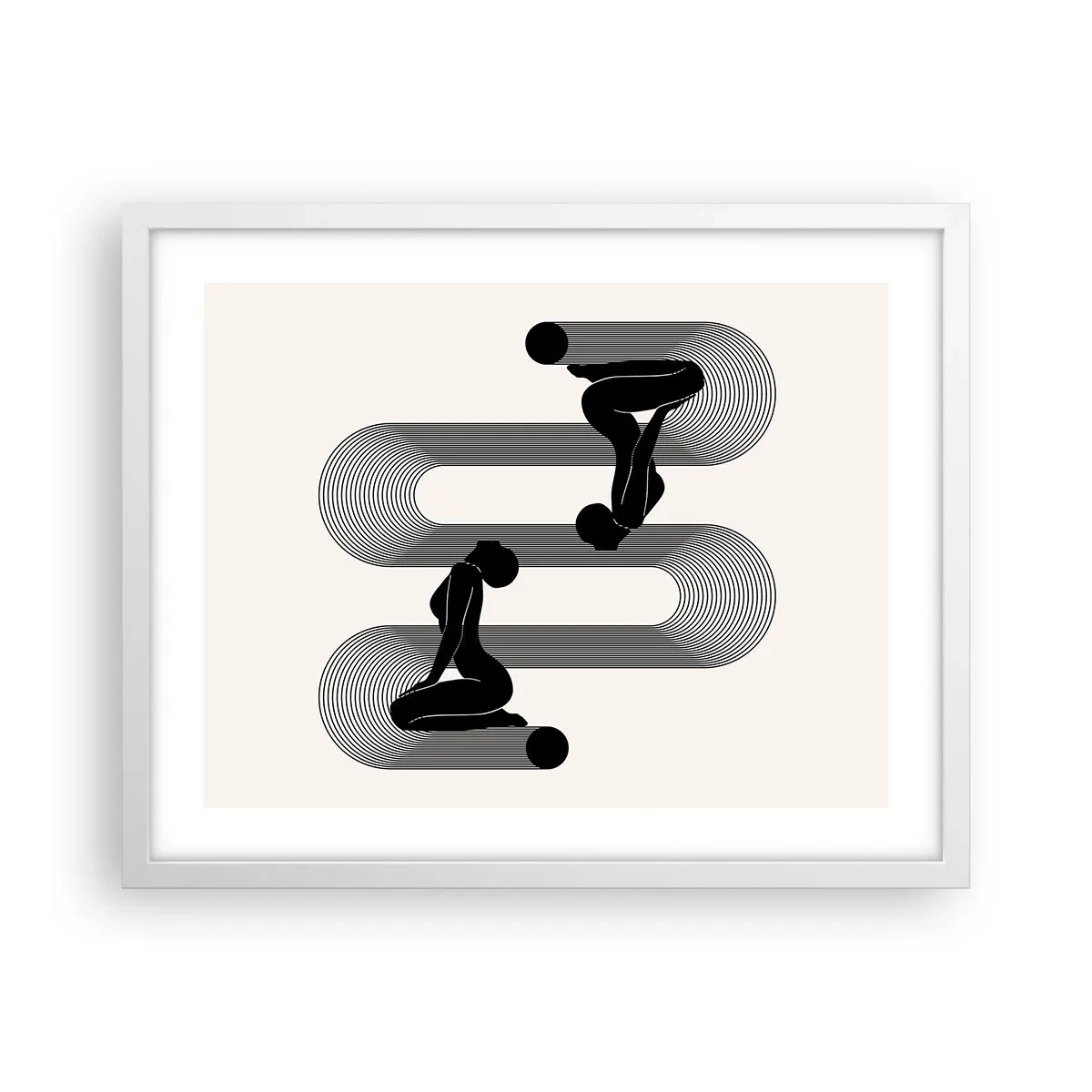 Póster en marco blanco - Simetría sensual - 50x40 cm