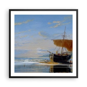 Póster en marco negro - Agua, tierra, aire - 60x60 cm