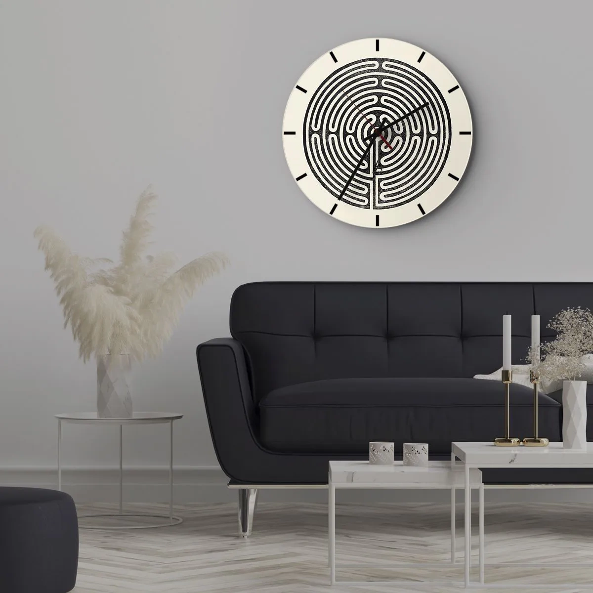 Reloj de pared - Reloj de vidrio - Orden misterioso - 40x40 cm