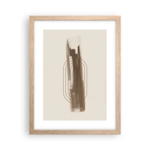 Póster en marco roble claro - Un soplo de gris - 30x40 cm