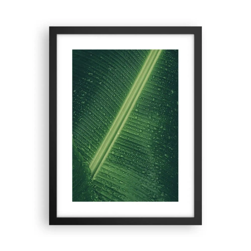 Póster en marco negro - Estructura del verde - 30x40 cm