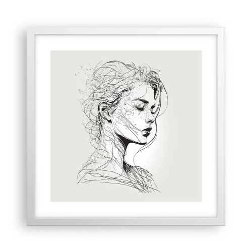 Póster en marco blanco - Retrato de ensueño - 40x40 cm
