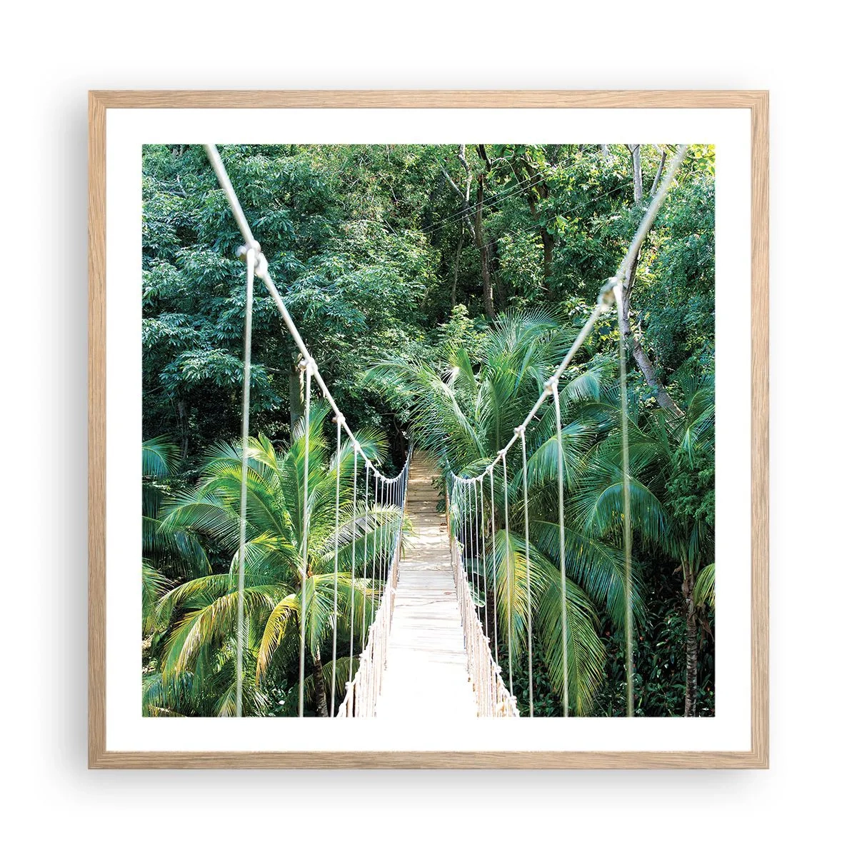 Póster en marco roble claro - ¡Bienvenido a la selva! - 60x60 cm