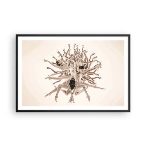 Póster en marco negro - Floreciendo en la danza - 91x61 cm