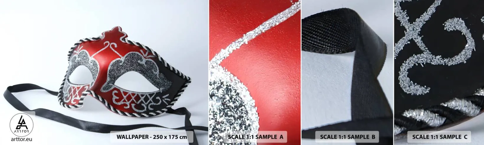 Muestra De Fotomural Standard Eco - Invitación al baile - máscara veneciana, Venecia, Carnaval - 100x30 cm