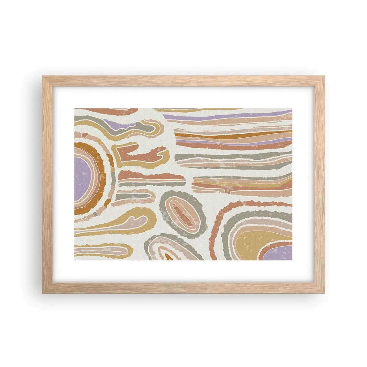 Póster en marco roble claro - Cortes transversales llenos de color - 40x30 cm