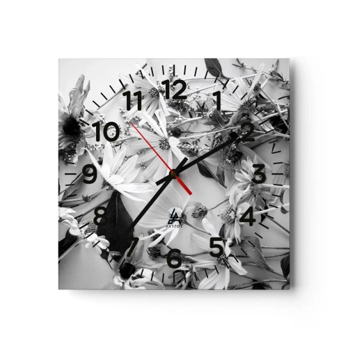 Reloj de pared - Reloj de vidrio - Un no ramo de flores - 30x30 cm