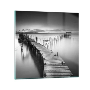 Cuadro sobre vidrio - Impresiones sobre Vidrio - La calma de una orilla olvidada - 70x70 cm