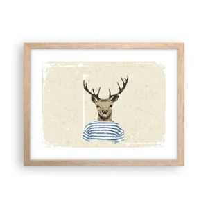 Póster en marco roble claro - Porque me gustan las camisas de rayas - 40x30 cm