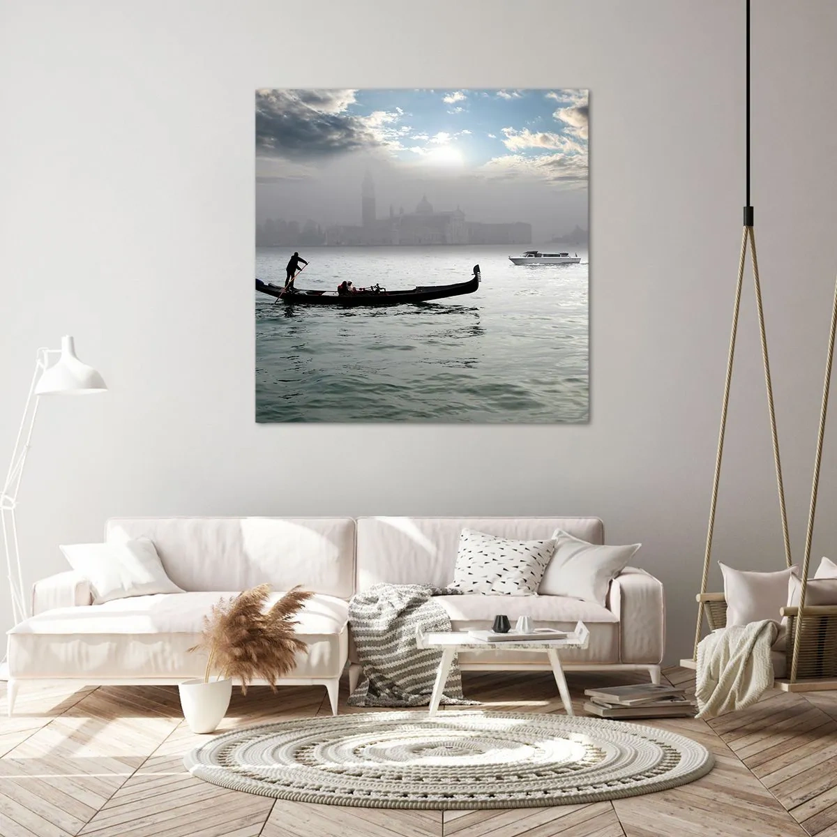 Cuadro sobre lienzo - Impresión de Imagen - Una fabulosa ciudad de agua y niebla - 60x60 cm