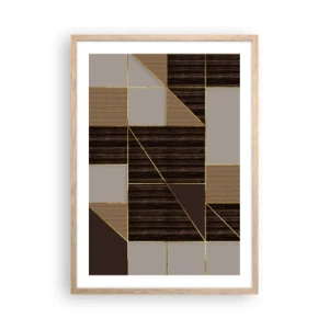 Póster en marco roble claro - Un mosaico de marrones y dorados - 50x70 cm