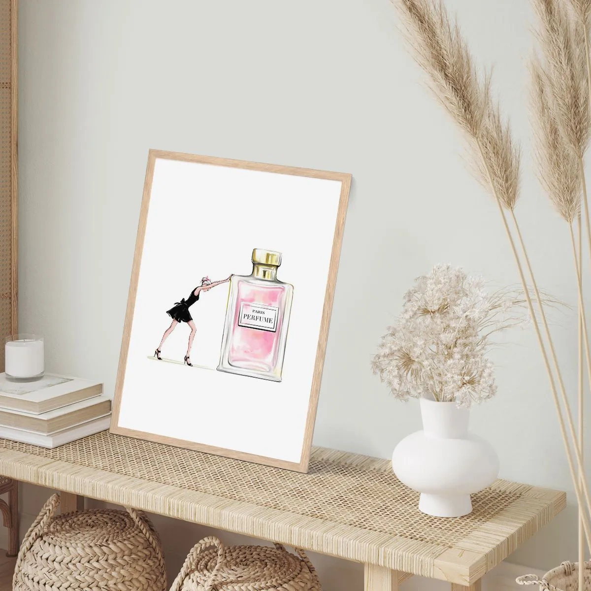 Póster en marco roble claro - La esencia de la feminidad - 30x40 cm