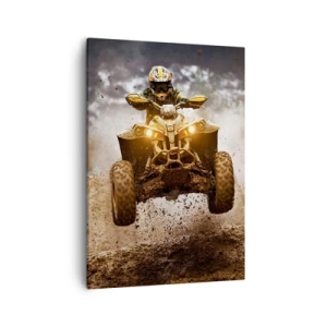 Cuadro sobre lienzo - Impresión de Imagen - Paseos extremos en quad por terrenos embarrados - 50x70cm - Sin riesgo no hay diversión - Decoración de pared moderna para salón y dormitorio ARTTOR
