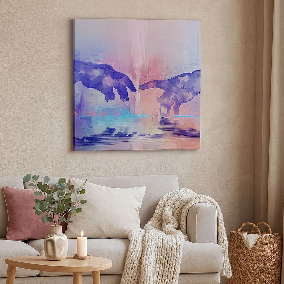 Cuadro sobre lienzo - Impresión de Imagen - Chispa divina de vida - 30x30 cm