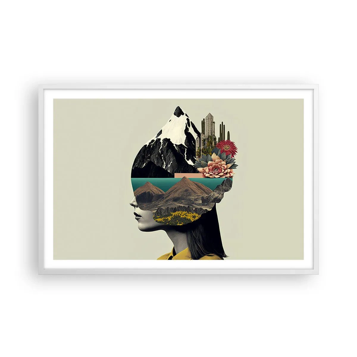 Póster en marco blanco - La mujer, siempre un misterio - 91x61 cm