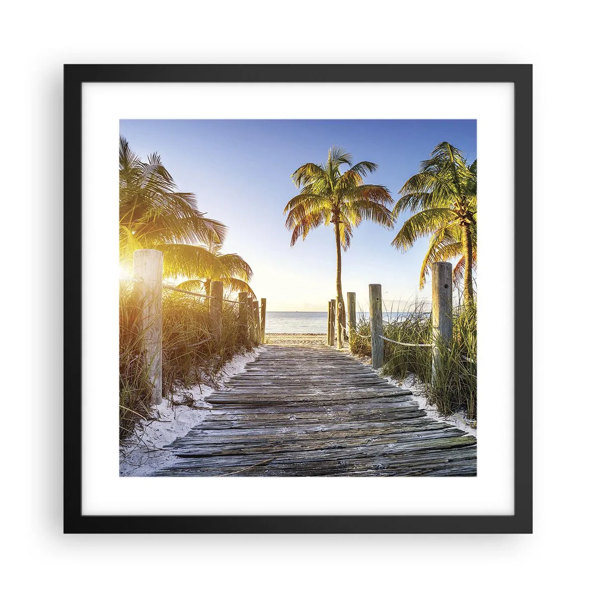 Póster en marco negro - Directo al paraíso - 40x40 cm