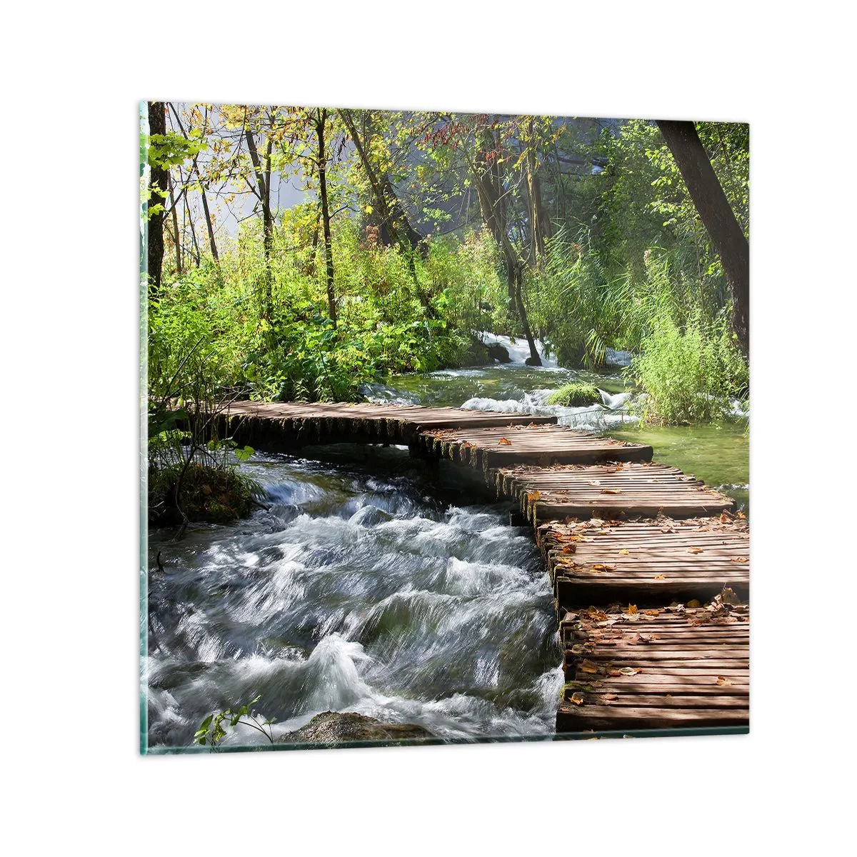 Cuadro sobre vidrio - Impresiones sobre Vidrio - Sobre una cascada de espuma - 30x30 cm