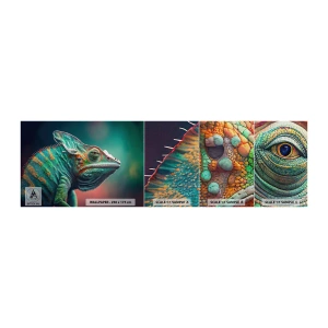 Muestra de fotomural Premium Canvas - ¿Puedes verme? No está bien... - Camaleón, animales, Reptil - 100x30 cm