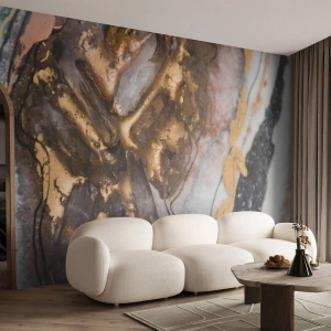 Fotomural Premium Sand - Un patrón abstracto inspirado en la estructura de un mineral. - 100x70cm - Elemento de la tierra - Decoración de pared moderna para salón y dormitorio ARTTOR