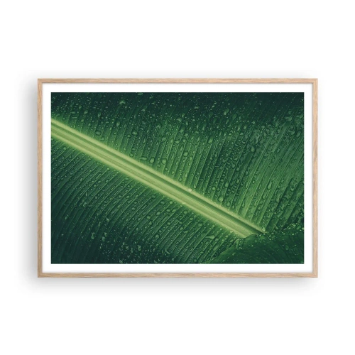 Póster en marco roble claro - Estructura del verde - 100x70 cm