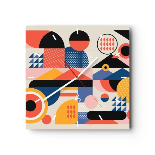 Reloj de pared - Reloj de vidrio - Composición: juegos - 40x40 cm