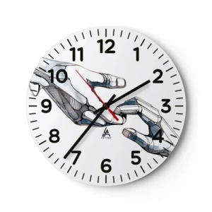 Reloj de pared - Reloj de vidrio - Un buen gesto - 30x30 cm