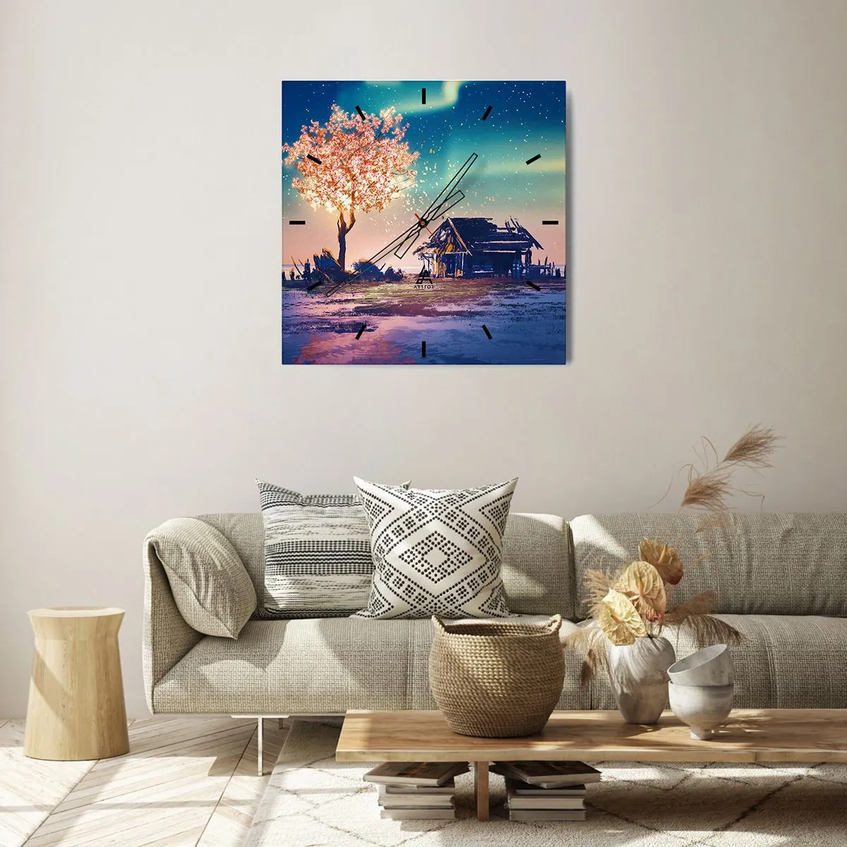 Reloj de pared - Reloj de vidrio - La naturaleza perdura - 40x40 cm