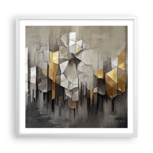 Póster en marco blanco - Composición hecha de hielo y luz - 60x60 cm