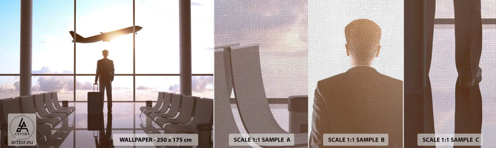 Muestra de fotomural Premium Canvas - Tienes tiempo, tranquilo - Aeropuerto, Avión, Viajes - 100x30 cm