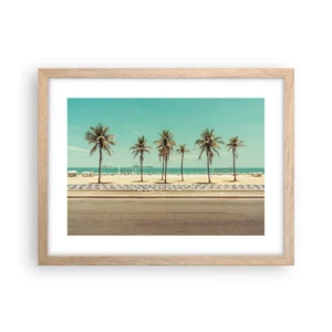 Póster en marco roble claro - En la playa - 40x30 cm