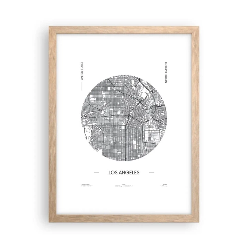 Póster en marco roble claro - Anatomía de Los Ángeles - 30x40 cm