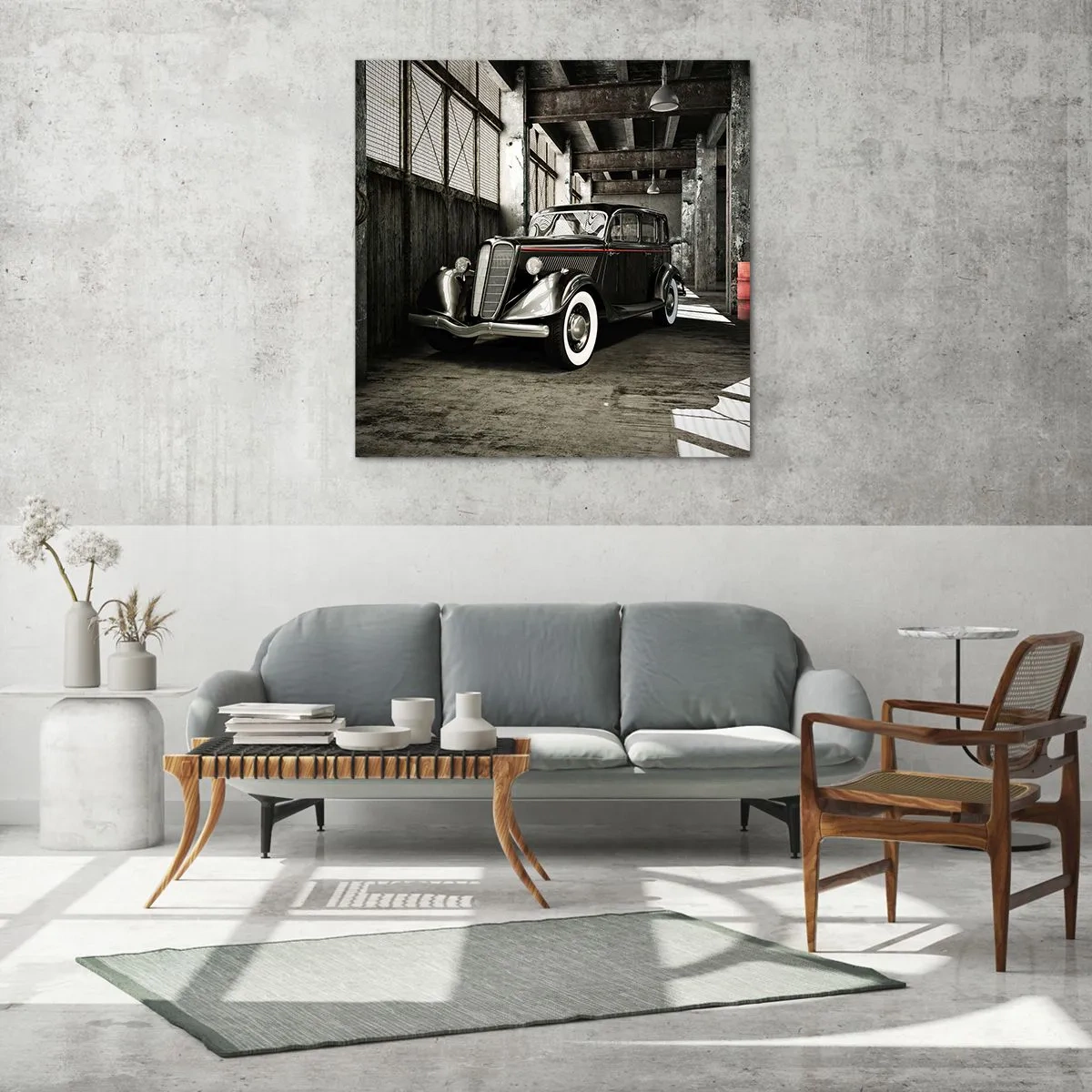 Cuadro sobre vidrio - Impresiones sobre Vidrio - La elegancia perdurable de los años 30. - 50x50 cm