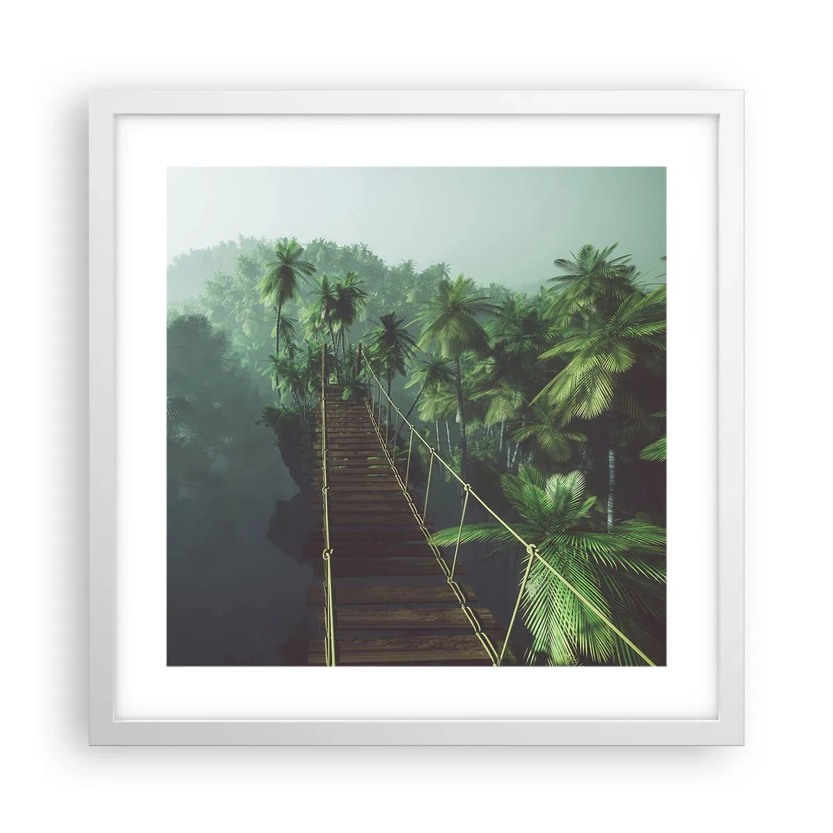 Póster en marco blanco - Sobre un mar de verde - 40x40 cm