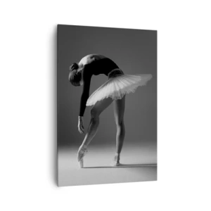 Cuadro sobre lienzo - Impresión de Imagen - Una bailarina en una pose elegante sobre un fondo blanco y negro. - 70x100cm - Bella bailarina - Decoración de pared moderna para salón y dormitorio ARTTOR