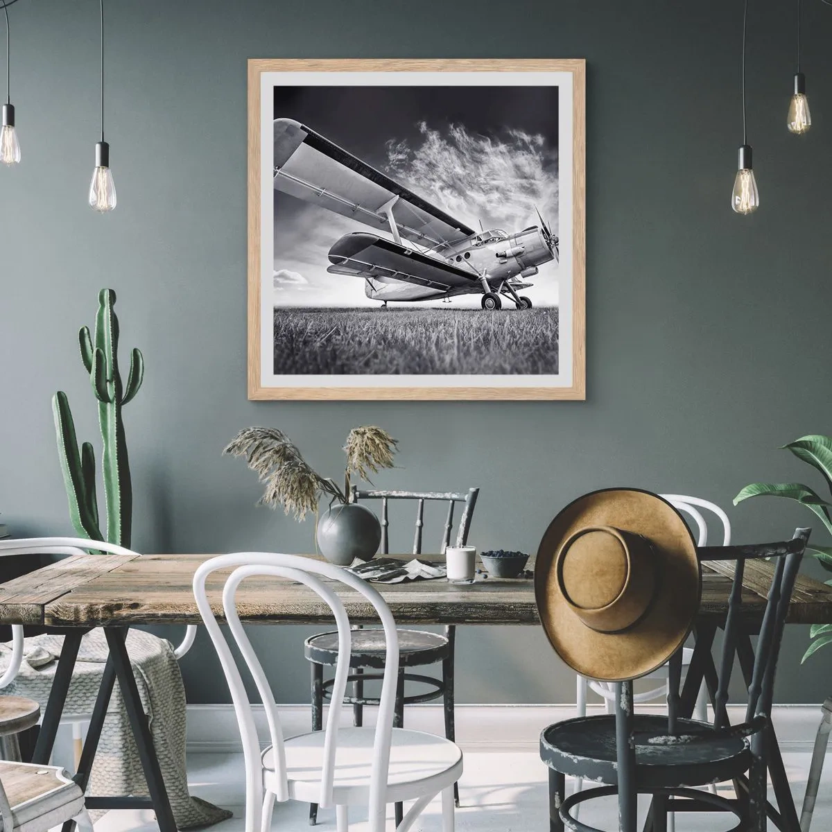 Póster en marco roble claro - El vagamundo alado - 60x60 cm