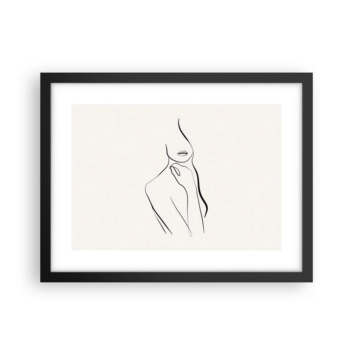 Póster en marco negro - Una ola de melancolía - 40x30 cm