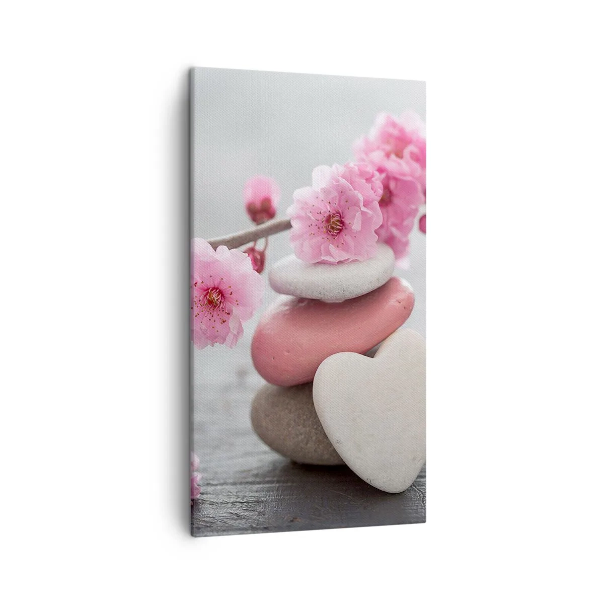 Cuadro sobre lienzo - Impresión de Imagen - Felicidad con la flor del cerezo - 45x80 cm