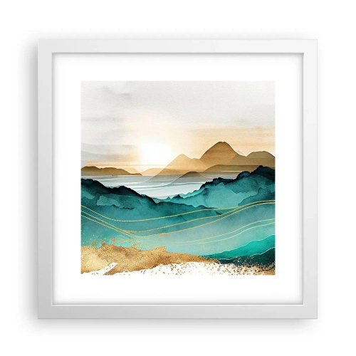 Póster en marco blanco - Al borde de la abstracción - paisaje - 30x30 cm