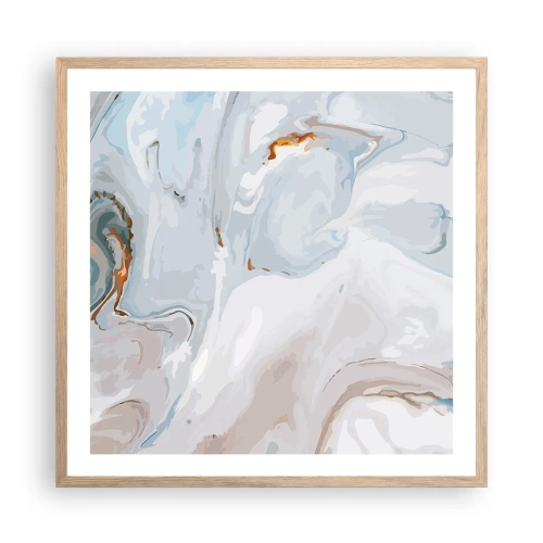 Póster en marco roble claro - Blanco fusión - 60x60 cm